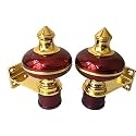 Sun Shield Zinc Alloy Antique Mandir Wine Gold Finish Curtain Bracket Window Curtains Holder Support for Window &amp; Door Fitting. (1 Inch, Maroon)1 Set (2 pcs)