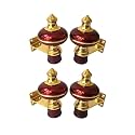 Sun Shield Zinc Alloy Antique Mandir Wine Gold Finish Curtain Bracket Window Curtains Holder Support for Window &amp; Door Fitting. (1 Inch, Maroon) 2 Set (4 pcs)