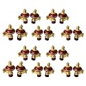 Sun Shield Zinc Alloy Antique Mandir Wine Gold Finish Curtain Bracket Window Curtains Holder Support For Window & Door Fitting. (1 Inch, Maroon)10 Set (20 Pcs)(Room Darkening)