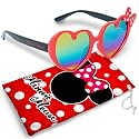ARKAID Red Heart Frame Minnie Mouse Sunglasses for Toddler Girls - Stylish, Comfortable &amp; Durable UV-Protective Disney Sunglasses With Soft Carrying Case - Official Disney Gifts for Kids