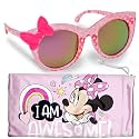 ARKAID Pink Frame &amp; Bow Minnie Mouse Sunglasses for Toddler Girls - Stylish, Comfortable &amp; Durable UV-Protective Disney Sunglasses with Soft Carrying Case - Official Disney Gifts for Kids