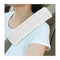 Sun Walker 2PCS Seat Belt Shoulder Pads, Fluffy Soft Plush Auto Seat Belt Pads for Protecting Your Neck &amp; Shoulder, Comfortable Seatbelt Cover Warm Protective Cushion for Most Cars (White)