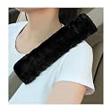 Sun Walker 2PCS Seat Belt Shoulder Pads, Fluffy Soft Plush Auto Seat Belt Pads for Protecting Your Neck &amp; Shoulder, Comfortable Seatbelt Cover Warm Protective Cushion for Most Cars (Black)