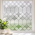 Sunbaby Reeded Glass Window Privacy Film, Frosted Static Cling,23.6"x118"