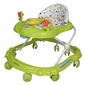 SUNBABY Rideon Car Baby Walker, Strong, Height Adjustable, Light &amp; Musical Toys, Rattles, Soft Thick Cushioned Seat-Activity Walker 9 Months+ (Green)