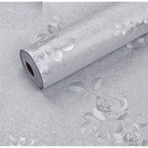 sunbird kitchen oil proof sticker waterproof wallpaper aluminum foil stickers contact paper self-adhesive backsplash heat resistant sheet for kitchen 24 x 60 inch rose silver vinyl