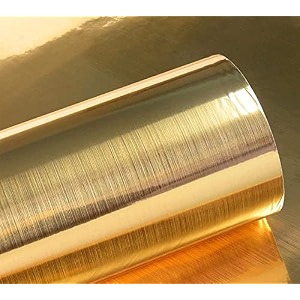sunbird kitchen oil proof sticker waterproof wallpaper aluminum foil stickers contact paper self-adhesive backsplash heat resistant sheet for kitchen 12 x 48 inch gold 3d texture