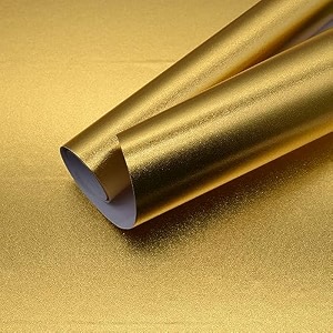 sunbird kitchen oil proof sticker waterproof wallpaper aluminum foil stickers contact paper self-adhesive backsplash heat resistant sheet for kitchen 24 x 60 inch solid gold