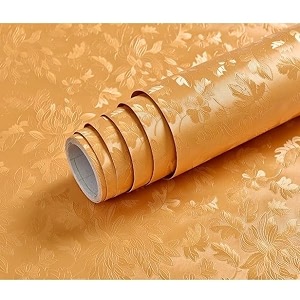 sunbird kitchen oil proof sticker waterproof wallpaper aluminum foil stickers contact paper self-adhesive backsplash heat resistant sheet for kitchen 12 x 48 inch lotus gold
