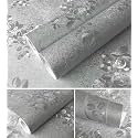 SUNBIRD Kitchen Oil Proof Sticker Waterproof Wallpaper Aluminum foil Stickers Contact Paper, Self-Adhesive Backsplash Heat Resistant Sheet for Kitchen (24 X 60 Inch, Jasmine Silver)