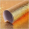 SUNBIRD Kitchen Oil Proof Sticker Waterproof Wallpaper Aluminum foil Stickers Contact Paper, Self-Adhesive Backsplash Heat Resistant Sheet for Kitchen (24 X 100 Inch, Gold Stone)