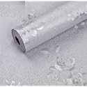 SUNBIRD Kitchen Oil Proof Sticker Waterproof Wallpaper Aluminum foil Stickers Contact Paper, Self-Adhesive Backsplash Heat Resistant Sheet for Kitchen (12 X 60 Inch, Rose Silver Vinyl)