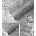 SUNBIRD Kitchen Oil Proof Sticker Waterproof Wallpaper Floral Aluminum Foil Stickers Contact Paper, Self-Adhesive Backsplash Heat Resistant Sheet For Kitchen (12 X 60 Inch, Jasmine Silver), White