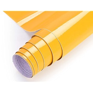 sunbird vinyl sticker wrap for cars self-adhesive car sticker bubble-free diy decals waterproof decals roll film amp auto car vehicle and motorcycle 12 x 78 inch turmuric yellow