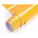 SUNBIRD Vinyl Sticker Wrap for Cars Self-Adhesive Car Sticker, Bubble-Free DIY Decals Waterproof Decals Roll Film &amp; Auto Car Vehicle and Motorcycle (24 x 120 Inch, Turmuric Yellow)