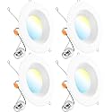 Sunco 4 Pack 6 Inch Retrofit LED Recessed Lights, 5CCT, 13W=100W, Dimmable