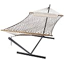SUNCREAT Portable Hammock with Stand, 450 lbs Capacity, Brown