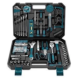 sundpey household tool kit 257-pcs - home auto repair tool set complete general hand tool set - tool kits for handyman amp precision screwdriver set amp metric hex key amp toolbox storage case for men women
