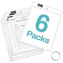 SUNEE 6 Packs Oversized Reusable Dry Erase Pocket Sleeves with Ring, White 10x14 Ticket Holders, Clear Plastic Sheet Protectors, Teacher School Classroom Supplies