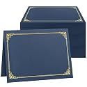 SUNEE Certificate Holders, 100 Packs Navy Blue Diploma Holders, Certificate Covers with Gold Foil Border for Letter Size 8.5 x 11 Certificate Paper, Cardstock, Award, Graduation, Documents