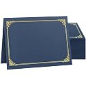 SUNEE Certificate Holders(Navy Blue, 50 Packs), Diploma Covers Gold Foil Border, for Letter Size 8.5x11 Certificates, Cardstock, Document Papers