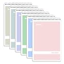 SUNEE Steno Pads 6x9 6 Pack, Gregg Rule, 60 Sheets, 6 Assorted Color Spiral Notebook 6x9, White Paper, Take Notes with Top Spiral Notebook, for School, University, College, Work, Office