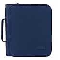 SUNEE Zippered Binder Bag with Handle, 2-Inch 3-Ring O-Ring, 500-Sheet Capacity, Includes Zip Pocket, 5-Tab Expanding File Folder, Multi-Pocket Organizer Binder for Middle School, Navy