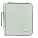 SUNEE Zippered Binder Bag with Handle, 2-Inch 3-Ring O-Ring, 500-Sheet Capacity, Includes Zip Pocket, 5-Tab Expanding File Folder, Multi-Pocket Organizer Binder for Middle School, Sage Green