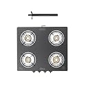 Sunflame Maleo Gas Stove 4 Burners Glass Top | Complimentary Lighter | 2 Medium & 2 Small Brass Burners Gas Stove | 2 Year Product Coverage | Toughened Glass Top