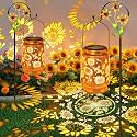 Sunflower Solar Lanterns Outdoor Waterproof, Birthday Gifts for Women Mom