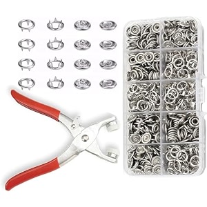 sunhet snap fasteners kit with pliers 100 sets 95mm metal snaps buttons with fastener pliers press tool kit with 10 compartment storage box