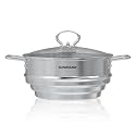 SUNHOUSE 5 QT Stainless Steel Steamer Basket for Pot, Universal Insert