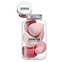 SUNISA Makeup Sponge Jar Beauty Blender with Egg Case Soft Sponge For Liquid Foundation|Creams and Powder (Multicolor) Pack of 7
