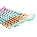 SUNISA Pinkish Soft Bristles 10 Pcs Mermaid Makeup Brushes Set for Womens & Girls - (Pack of 10)