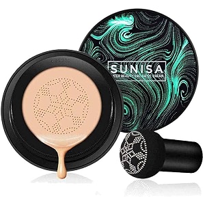 sunisa water beauty and air pad semi-matte cc cream imported full coverage foundation for dry skin type beige 20 g