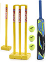 SUNLEY Sarthak Men's Hard Plastic Alloy Cricket Bat with 2 Wicket Set & 3 Tennis Ball/Cricket Set Full Size Cricket Kit