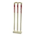 Sunley Wooden Wicket Set for Youth and Senior(3 Piece Wooden wickets,2 Piece bails,1 Piece Base)