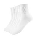 Sunm Boutique Mini Crew Socks for Women, 3 Pairs/6 Pairs White Soft Cotton Calf Socks Above Ankle Leisure Athletic Breathable