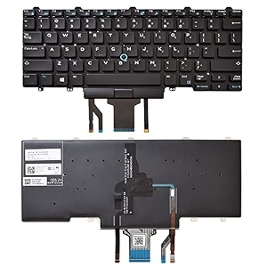 backlit keyboard replacement compatible with dell education e5450 e5470 e5480 e7450 p40g e7470 e7480latitude 14 5480 5488 5490 5491 7480 7490 with pointer us layout with usb connection