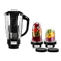 Sunmeet Juicer Jar Heavy Bullet Jar for Mixer Grinder Set of 3 Juicer Jar ABS Plastic Capacity (1500ML, 350ML & 530ML) Fruit Filter Plastic, Black Mixer Juicer Jar
