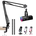 SUNMON Mic Arm for Microphone, Boom Arm for Fifine AM8 with Cable Sleeve