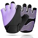 sunnex Workout Gloves for Women - Breathable Weight Lifting Gloves with Non-Slip Silicone Padding, Fingerless Gym Gloves for Cycling, Rowing, Pull Ups &amp; Training (4 Sizes)