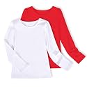 Sunny Fashion 2 Pack Girls Top Tee Shirt Base Layer Comfort Cotton Soft