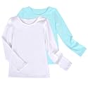 Sunny Fashion 2 Pack Girls Top Tee Shirt Base Layer Comfort Cotton Soft