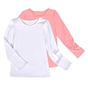 Sunny Fashion 2 Pack Girls Top Tee Shirt Base Layer Comfort Cotton Soft