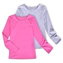 Sunny Fashion 2 Pack Girls Top Tee Shirt Base Layer Comfort Cotton Soft