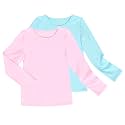 Sunny Fashion 2 Pack Girls Top Tee Shirt Base Layer Comfort Cotton Soft