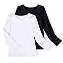 Sunny Fashion 2 Pack Girls Top Tee Shirt Base Layer Comfort Cotton Soft