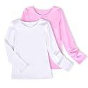 Sunny Fashion 2 Pack Girls Top Tee Shirt Base Layer Comfort Cotton Soft