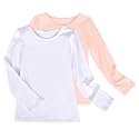 Sunny Fashion 2 Pack Girls Top Tee Shirt Base Layer Comfort Cotton Soft